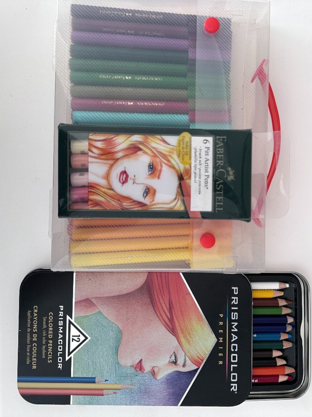 Prismacolor Colored Pencil's Faber Castell Markers Lot of 57